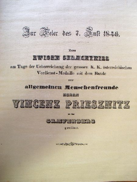 Priessnitz Vinzenz: Oslavná báseň na mušelínu 1846.